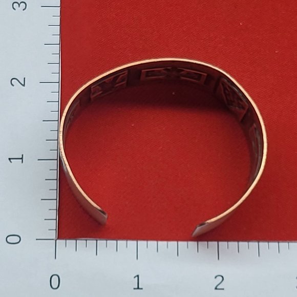 VTG Embossed Copper Bangle Bracelet Navajo Thunderbird Arrowhead Native American - Picture 11 of 14